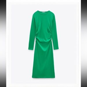 ZARA | Gathered MIDI Dress